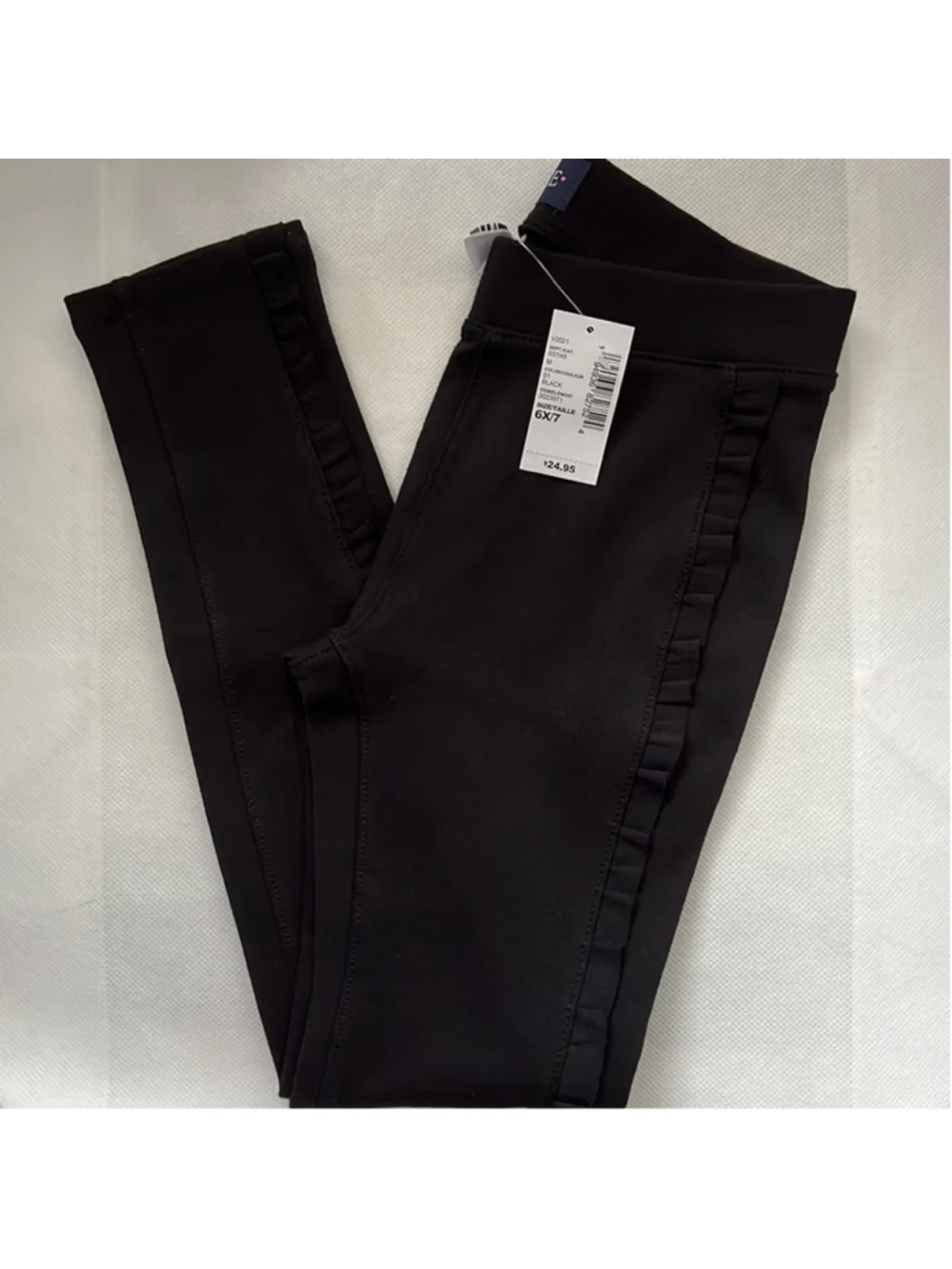 NWT The Children’s Place Girls Ruffle Ponte Knit (thick) Pull On Leggings 6x/7